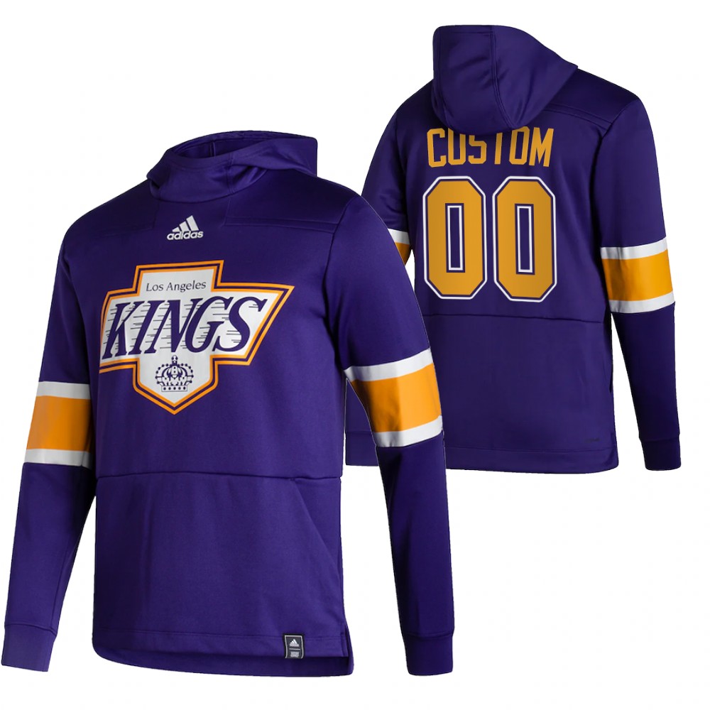Personalized Los Angeles Kings Reverse Retro Pullover Hoodie Purple