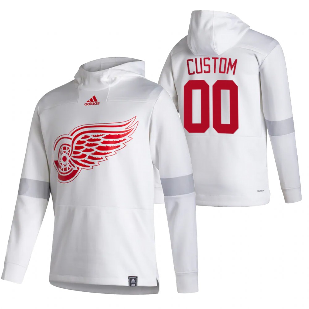 Personalized Detroit Red Wings Reverse Retro Pullover Hoodie White