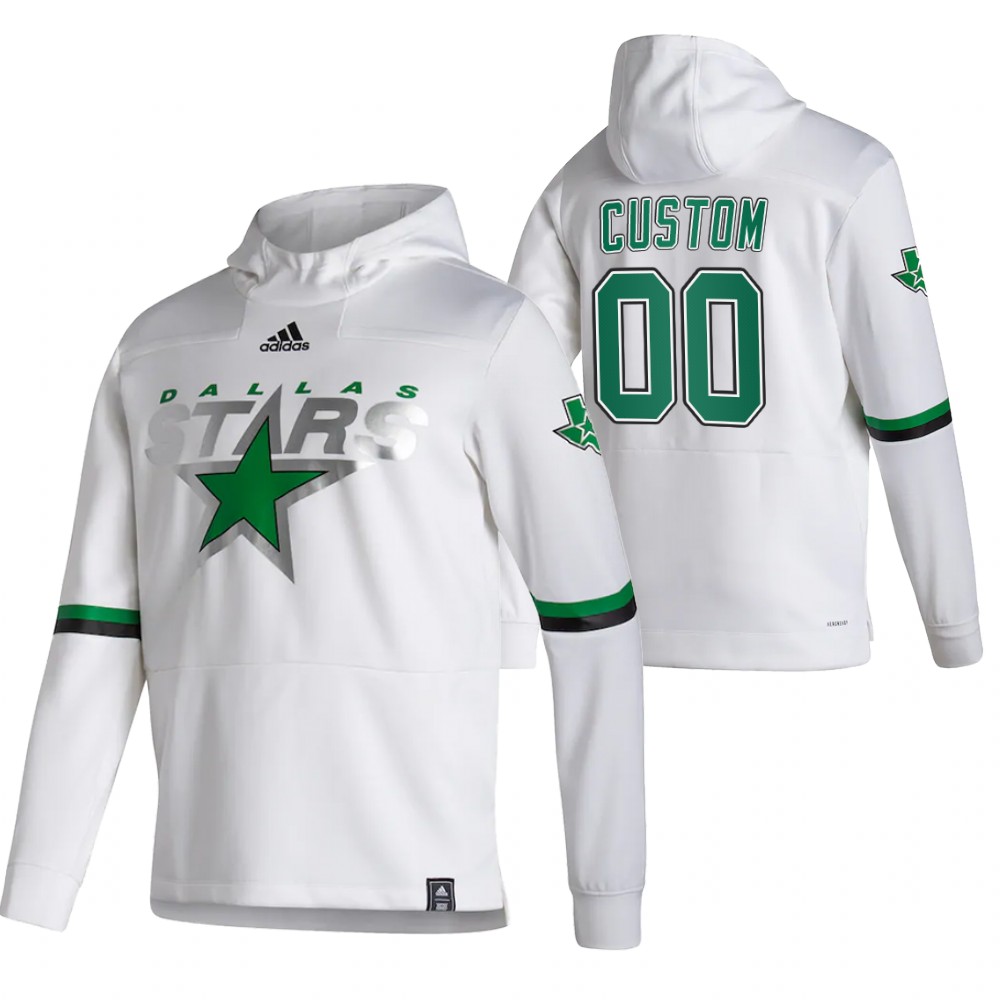 Personalized Dallas Stars Reverse Retro Pullover Hoodie White