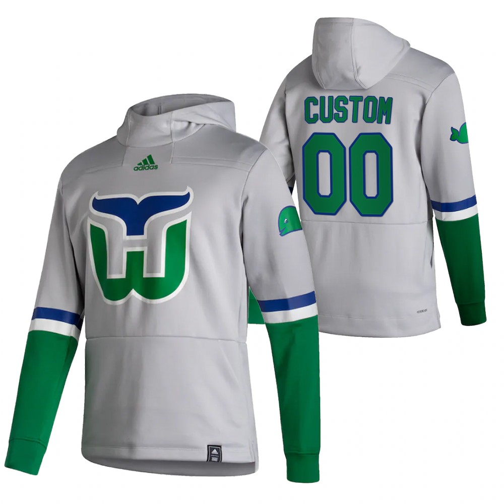 Personalized Carolina Hurricanes Reverse Retro Pullover Hoodie Gray