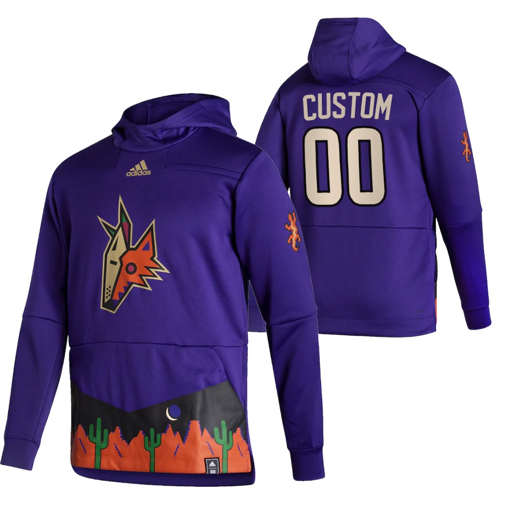 Personalized Arizona Coyotes Reverse Retro Pullover Hoodie Purple