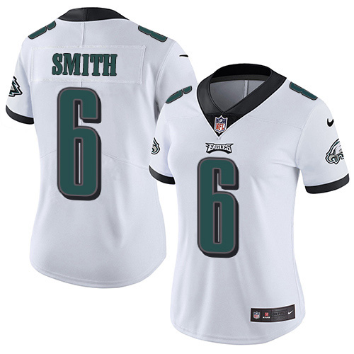 Personalized Eagles #6 DeVonta Smith White Women’s Stitched NFL Untouchable Limited Jersey