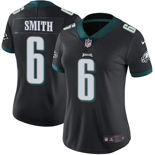 Personalized Eagles #6 DeVonta Smith Black Alternate Women’s Stitched NFL Untouchable Limited Jersey
