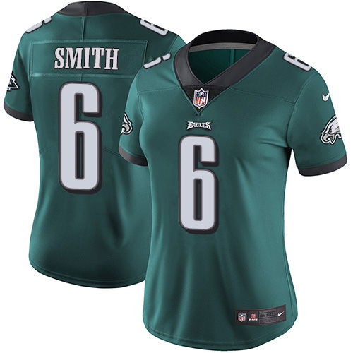 Personalized Eagles #6 DeVonta Smith Green Team Color Women’s Stitched NFL Untouchable Limited Jersey