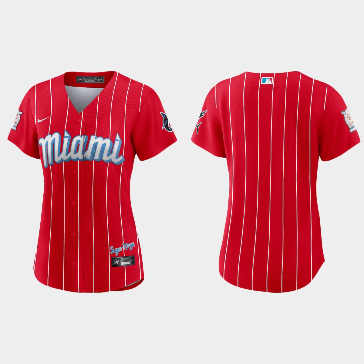 Personalized Miami Marlins Women’s 2021 City Connect Authentic MLB Jersey Red
