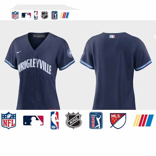 Personalized Chicago Cubs Women’s 2021 City Connect Navy MLB Jersey