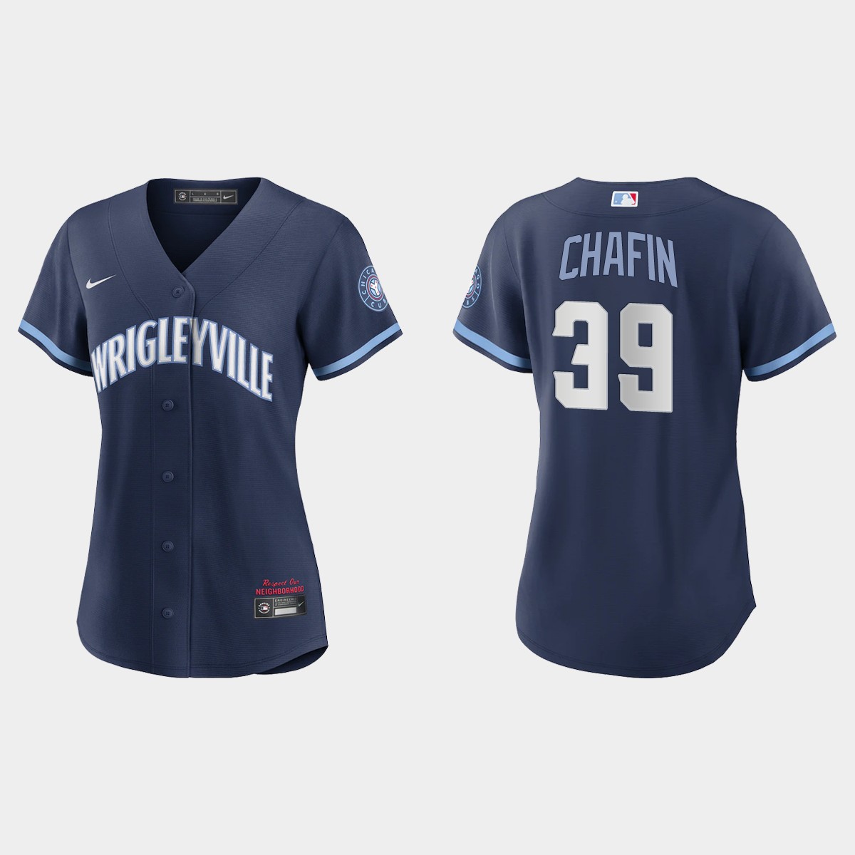 Personalized Chicago Cubs #39 Andrew Chafin Women’s 2021 City Connect Navy MLB Jersey