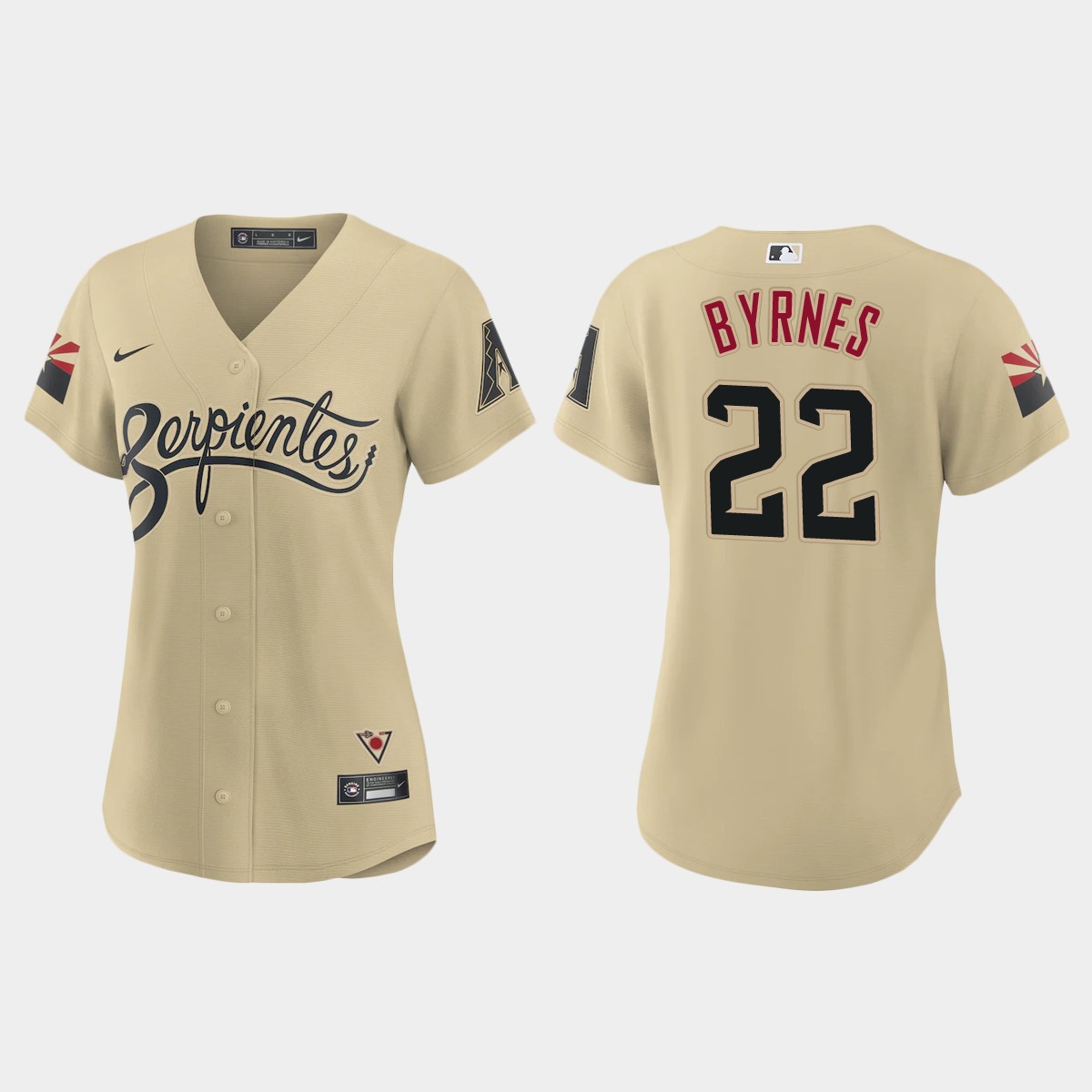 Personalized Arizona Diamondbacks #22 Eric Byrnes Women’s 2021 City Connect MLB Jersey Gold