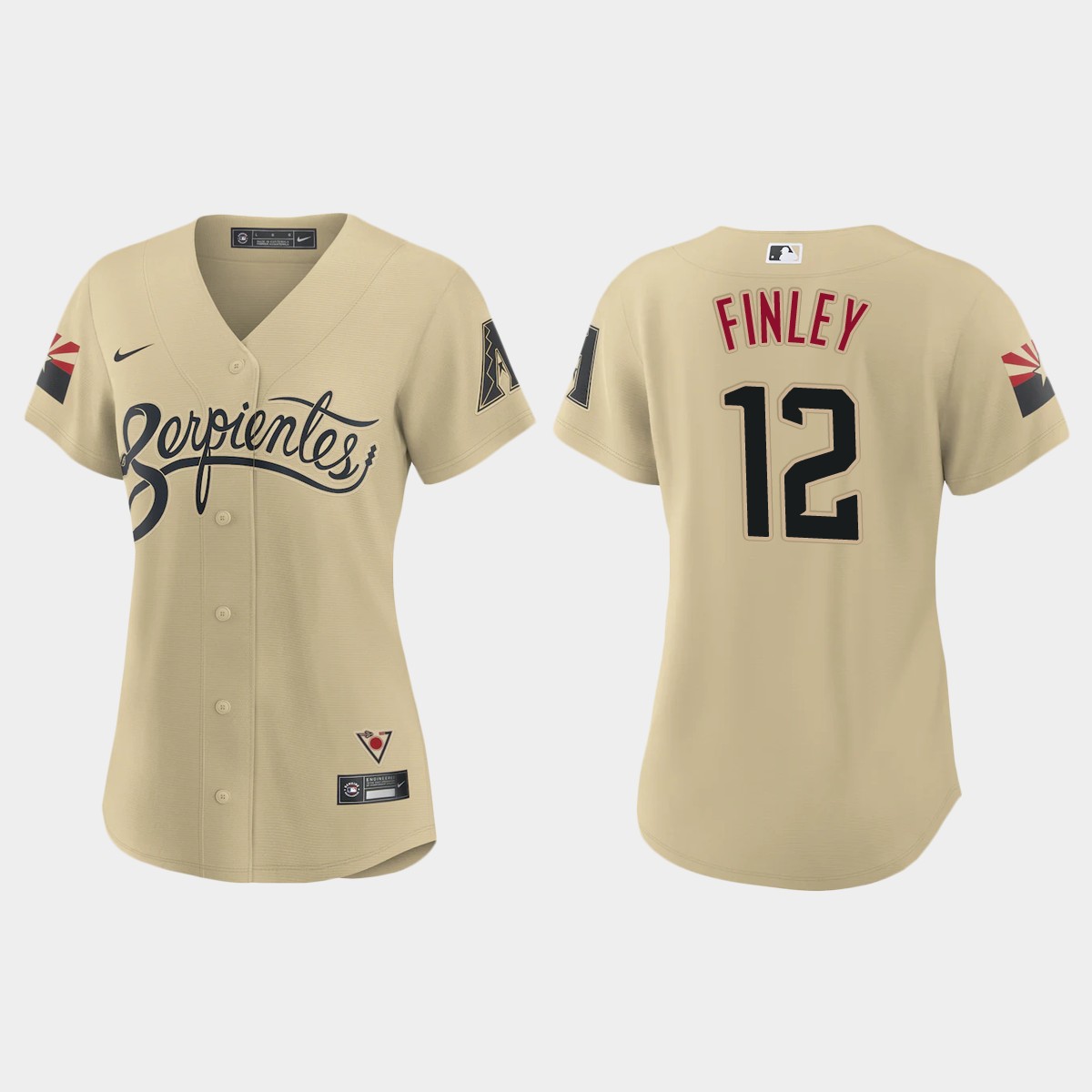 Personalized Arizona Diamondbacks #12 Steve Finley Women’s 2021 City Connect MLB Jersey Gold