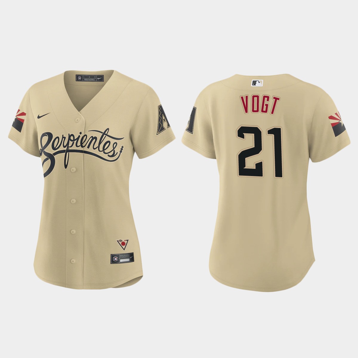 Personalized Arizona Diamondbacks #21 Stephen Vogt Women’s 2021 City Connect MLB Jersey Gold