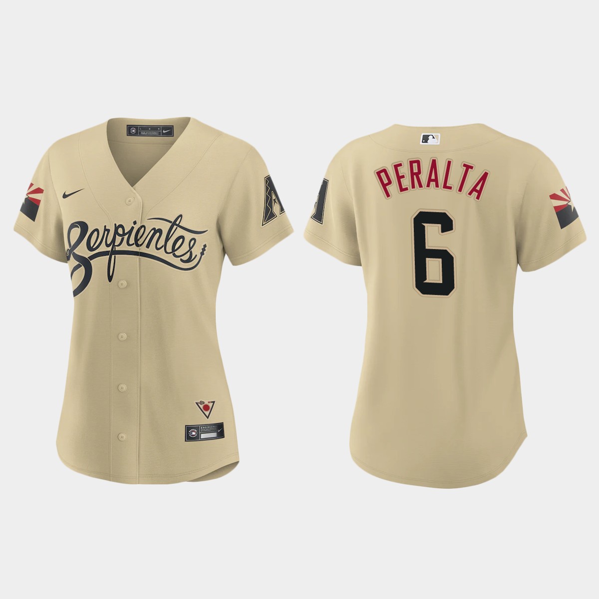 Personalized Arizona Diamondbacks #6 David Peralta Women’s 2021 City Connect MLB Jersey Gold