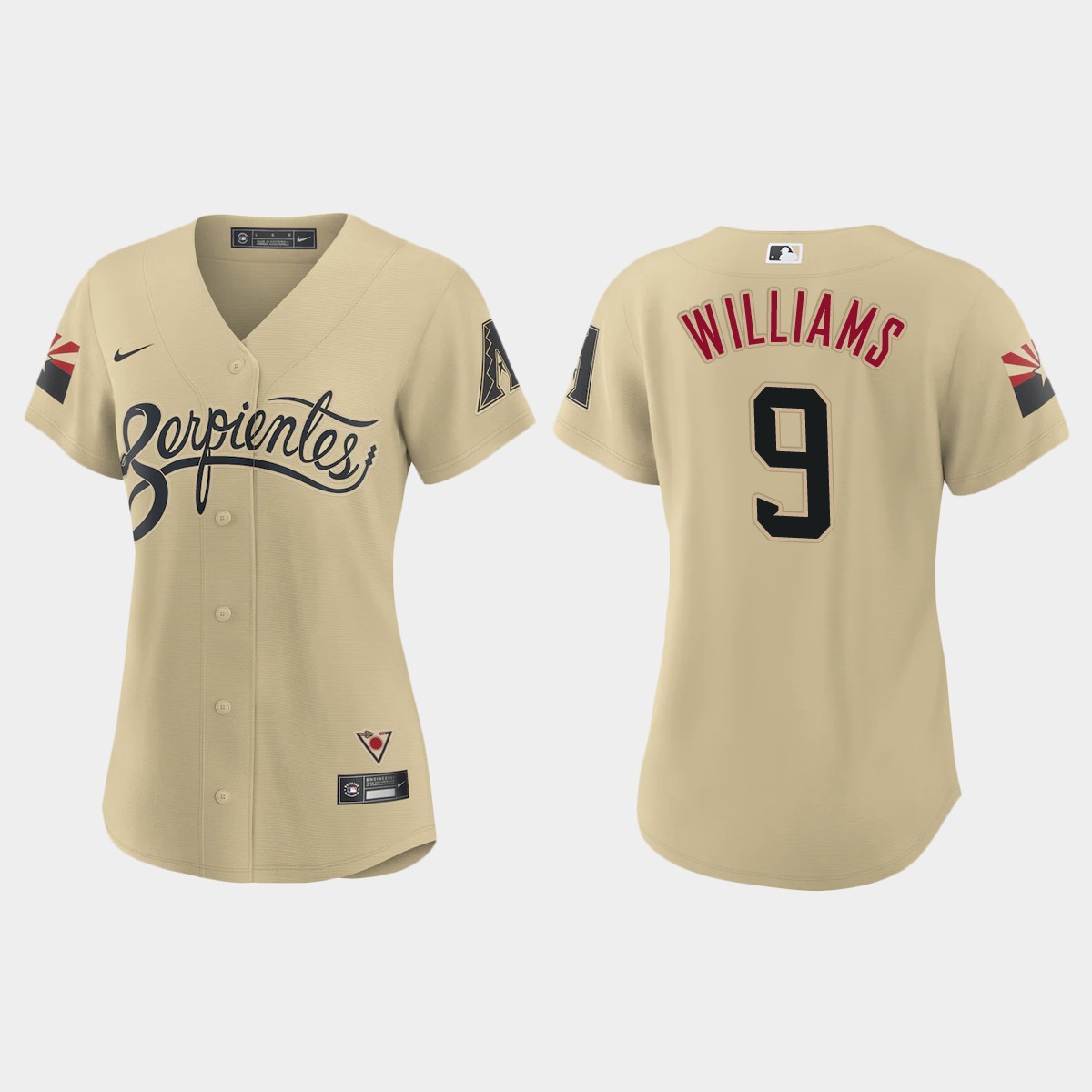 Personalized Arizona Diamondbacks #9 Matt Williams Women’s 2021 City Connect MLB Jersey Gold