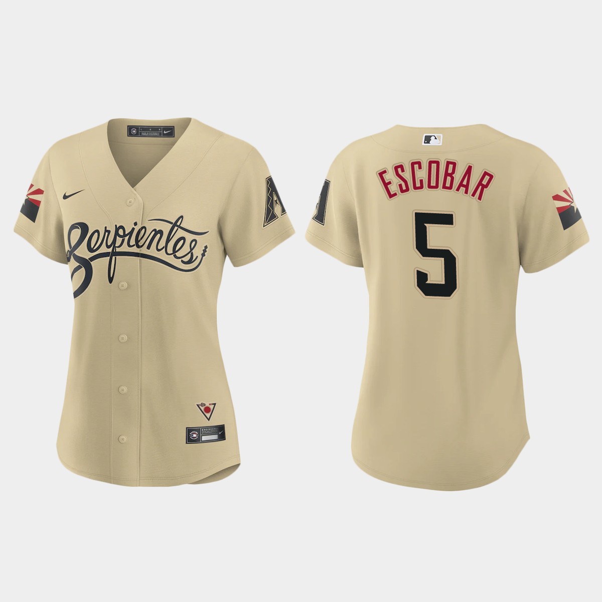 Personalized Arizona Diamondbacks #5 Eduardo Escobar Women’s 2021 City Connect MLB Jersey Gold