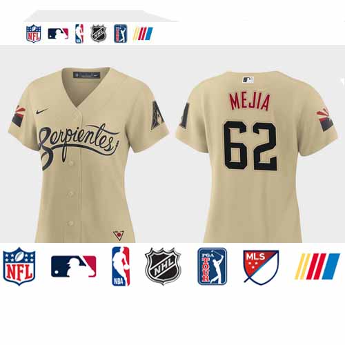 Personalized Arizona Diamondbacks #62 Humberto Mejia Women’s 2021 City Connect MLB Jersey Gold