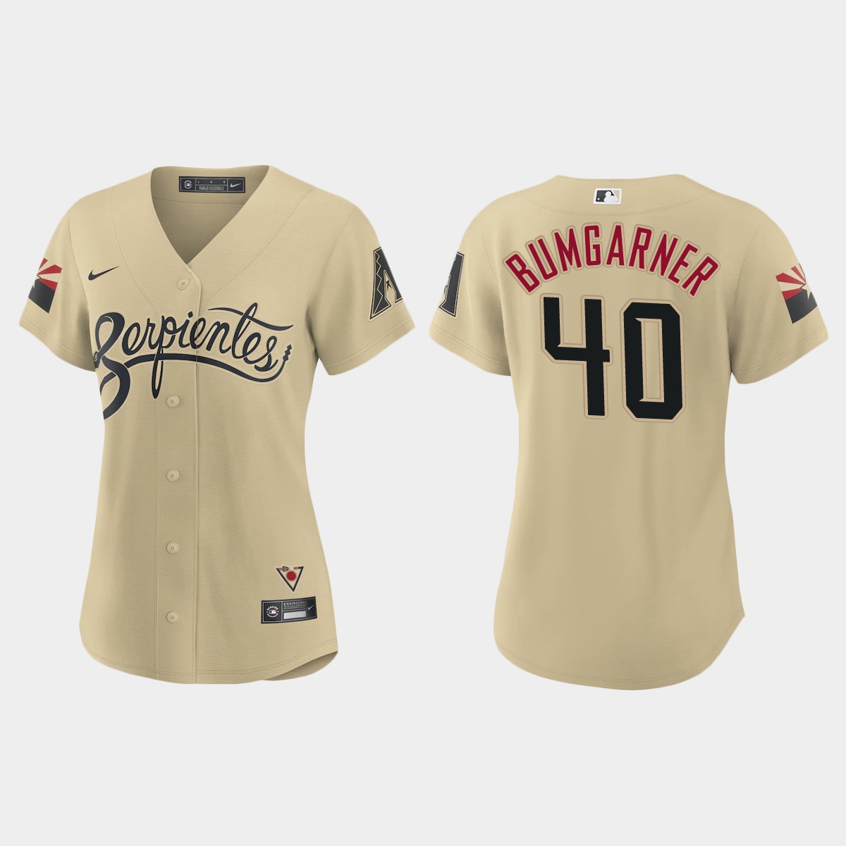Personalized Arizona Diamondbacks #40 Madison Bumgarner Women’s 2021 City Connect MLB Jersey Gold