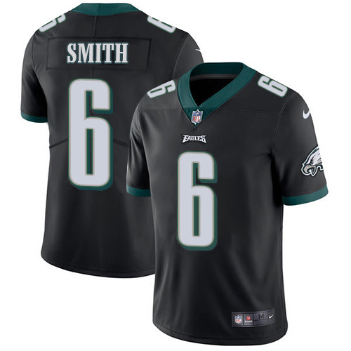 Personalized Eagles #6 DeVonta Smith Black Alternate Youth Stitched NFL Untouchable Limited Jersey