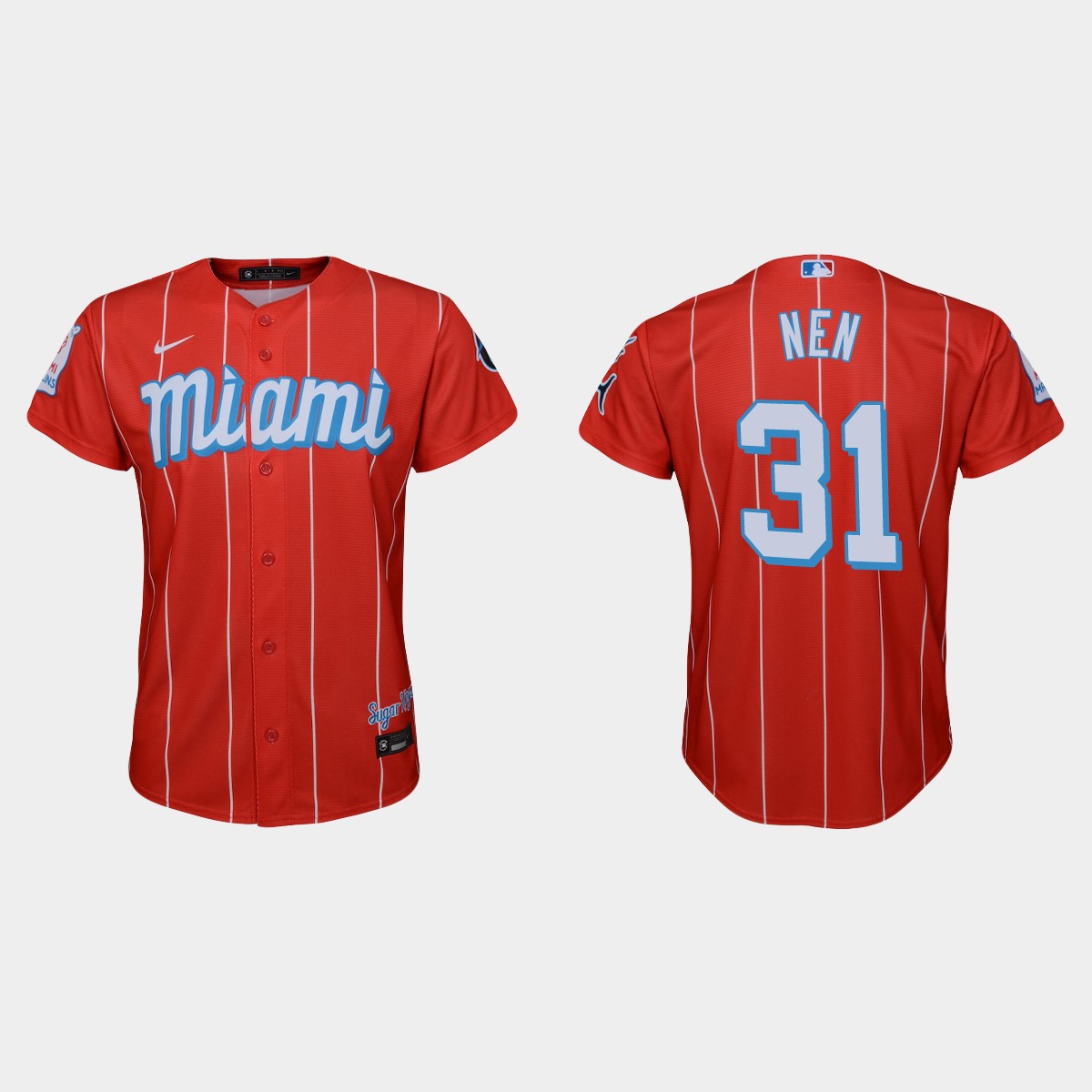 Personalized Miami Marlins #31 Robb Nen Youth 2021 City Connect Authentic MLB Jersey Red