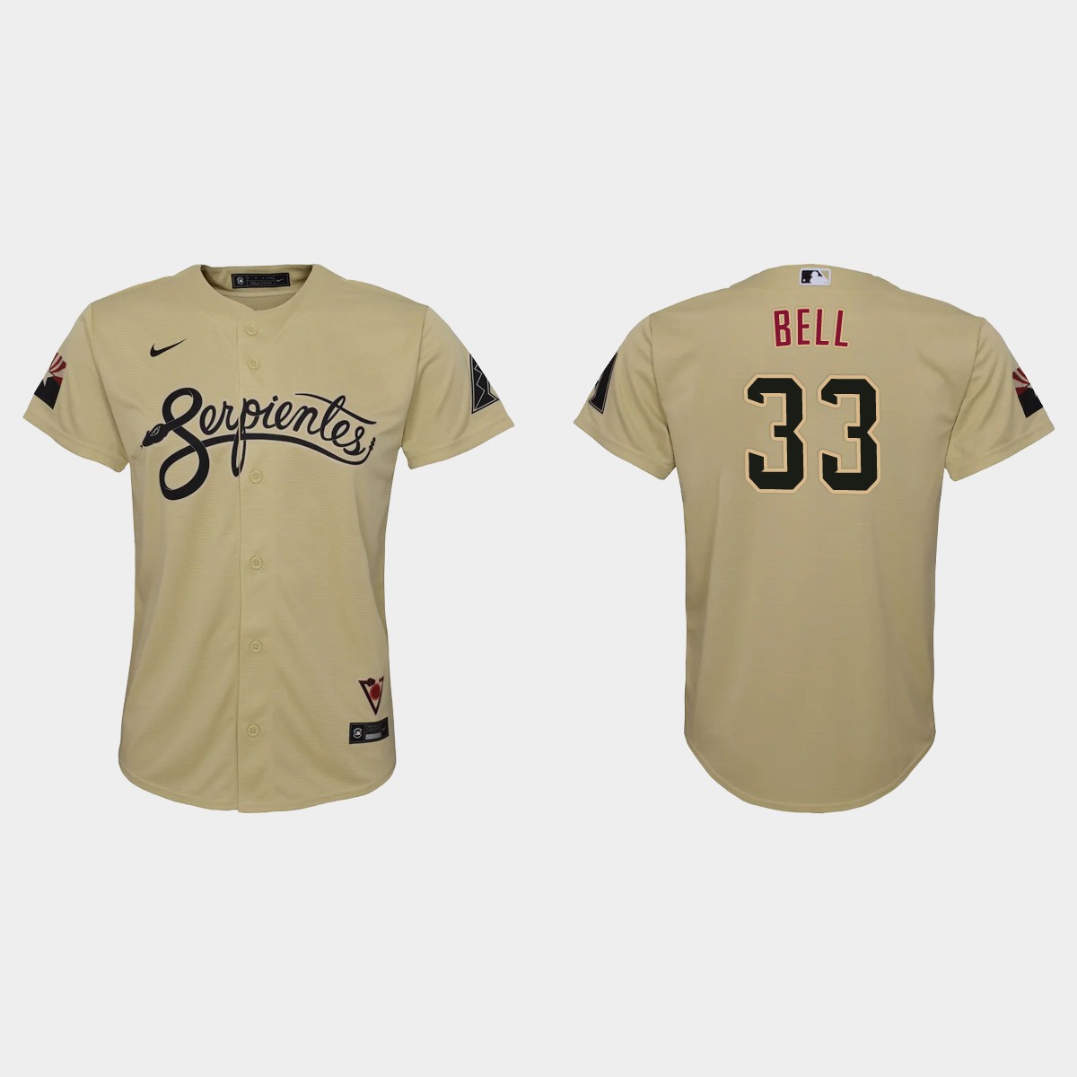 Personalized Arizona Diamondbacks #33 Jay Bell Youth 2021 City Connect MLB Jersey Gold
