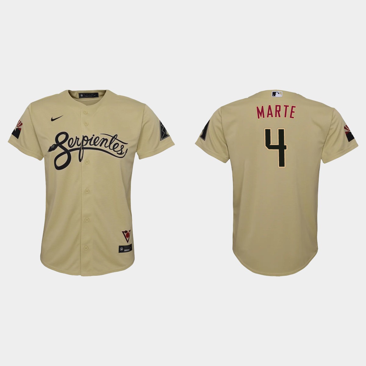 Personalized Arizona Diamondbacks #4 Ketel Marte Youth 2021 City Connect MLB Jersey Gold