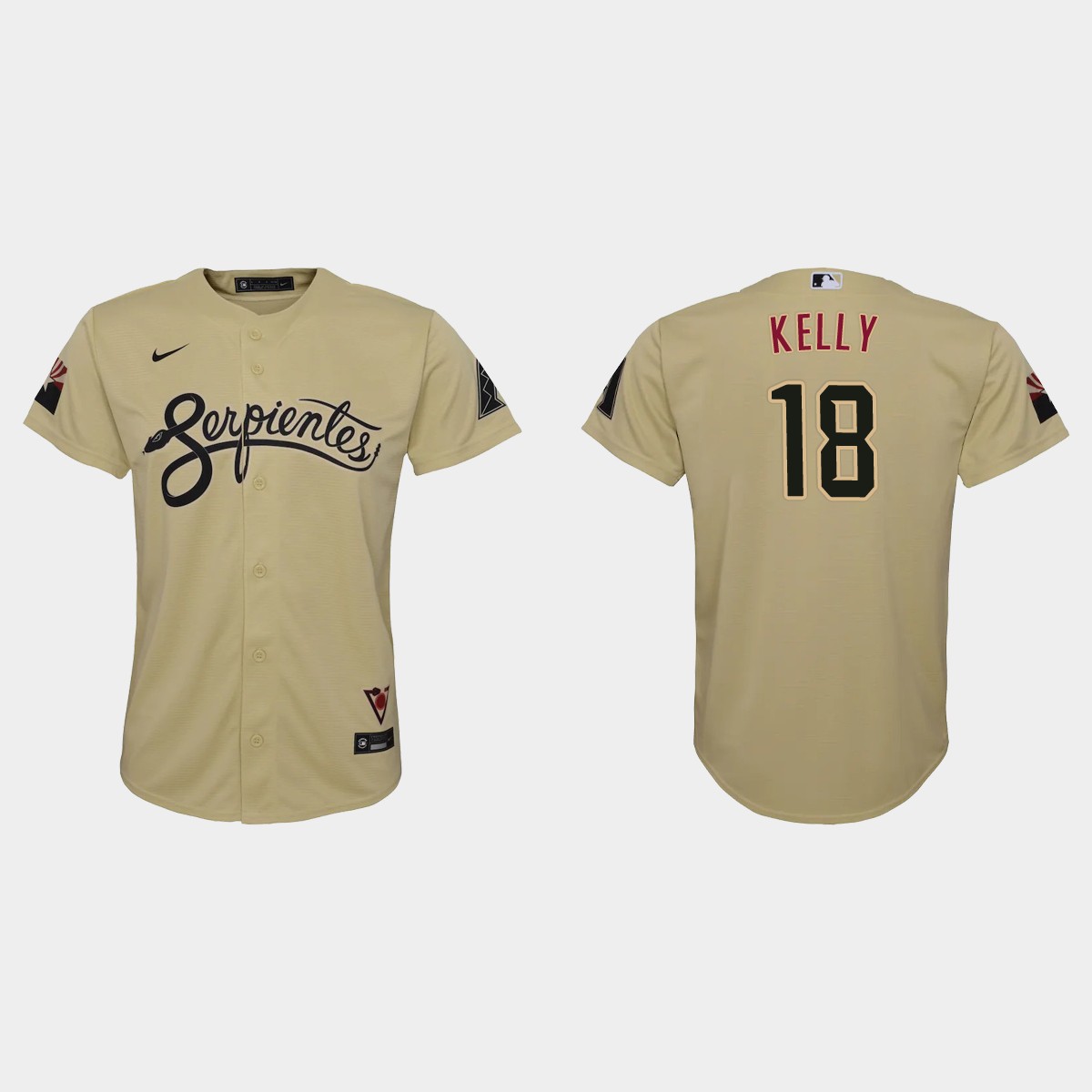 Personalized Arizona Diamondbacks #18 Carson Kelly Youth 2021 City Connect MLB Jersey Gold