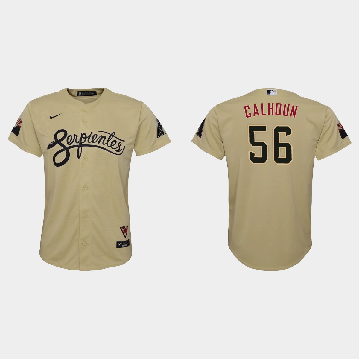 Personalized Arizona Diamondbacks #56 Kole Calhoun Youth 2021 City Connect MLB Jersey Gold