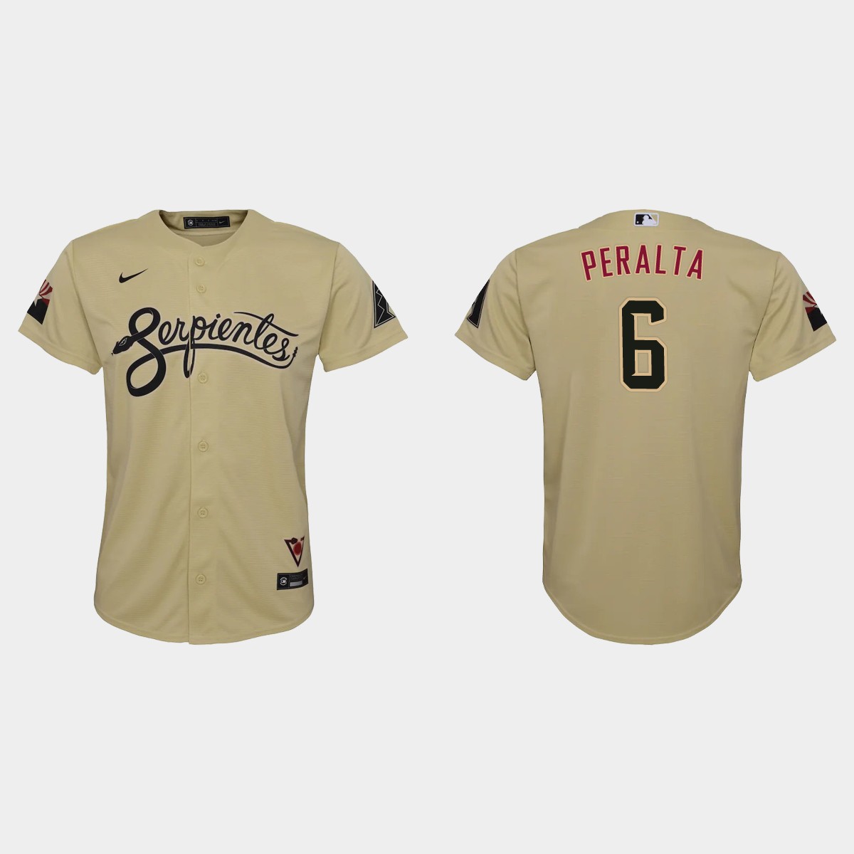 Personalized Arizona Diamondbacks #6 David Peralta Youth 2021 City Connect MLB Jersey Gold