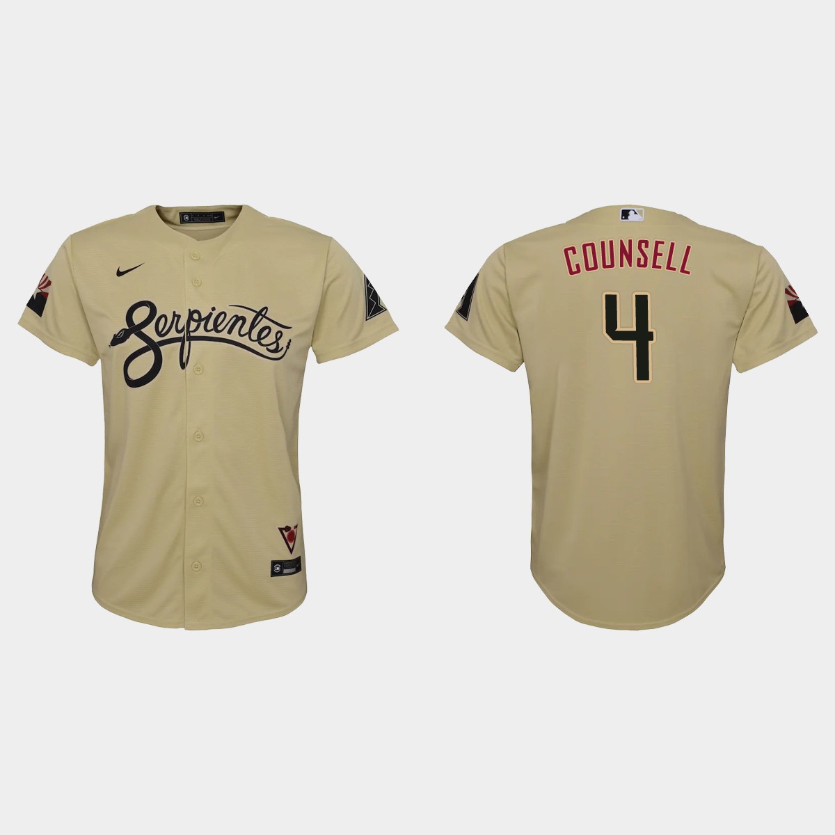 Personalized Arizona Diamondbacks #4 Craig Counsell Youth 2021 City Connect MLB Jersey Gold