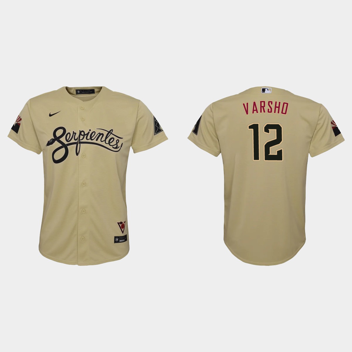 Personalized Arizona Diamondbacks #12 Daulton Varsho Youth 2021 City Connect MLB Jersey Gold