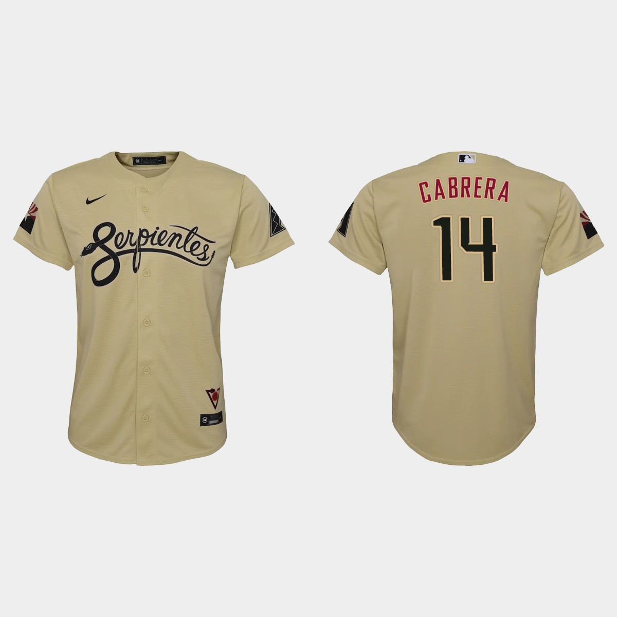 Personalized Arizona Diamondbacks #14 Asdrubal Cabrera Youth 2021 City Connect MLB Jersey Gold