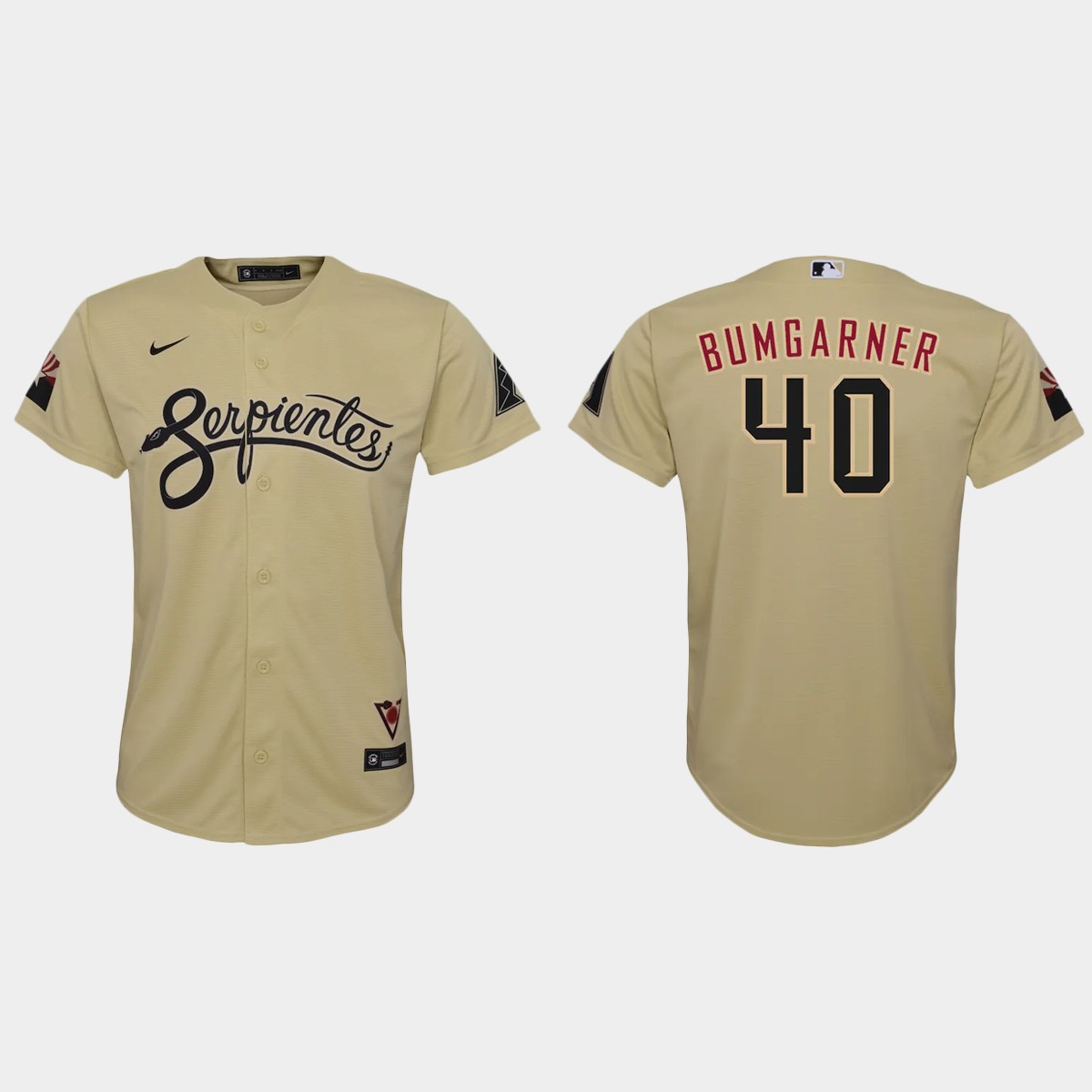 Personalized Arizona Diamondbacks #40 Madison Bumgarner Youth 2021 City Connect MLB Jersey Gold