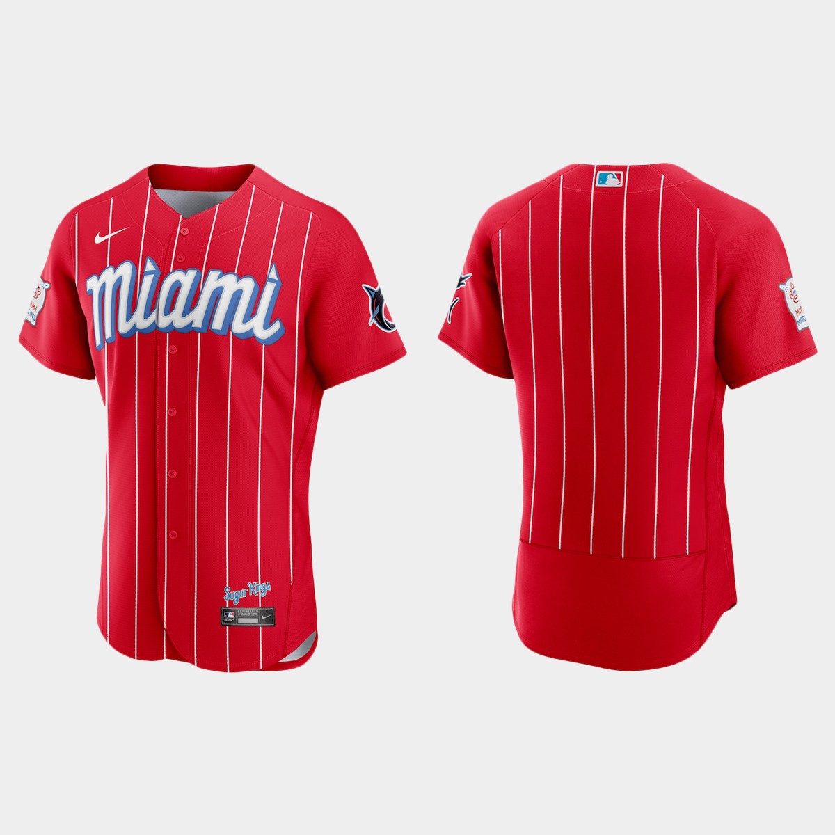 Personalized Miami Marlins Men’s 2021 City Connect Authentic MLB Jersey Red