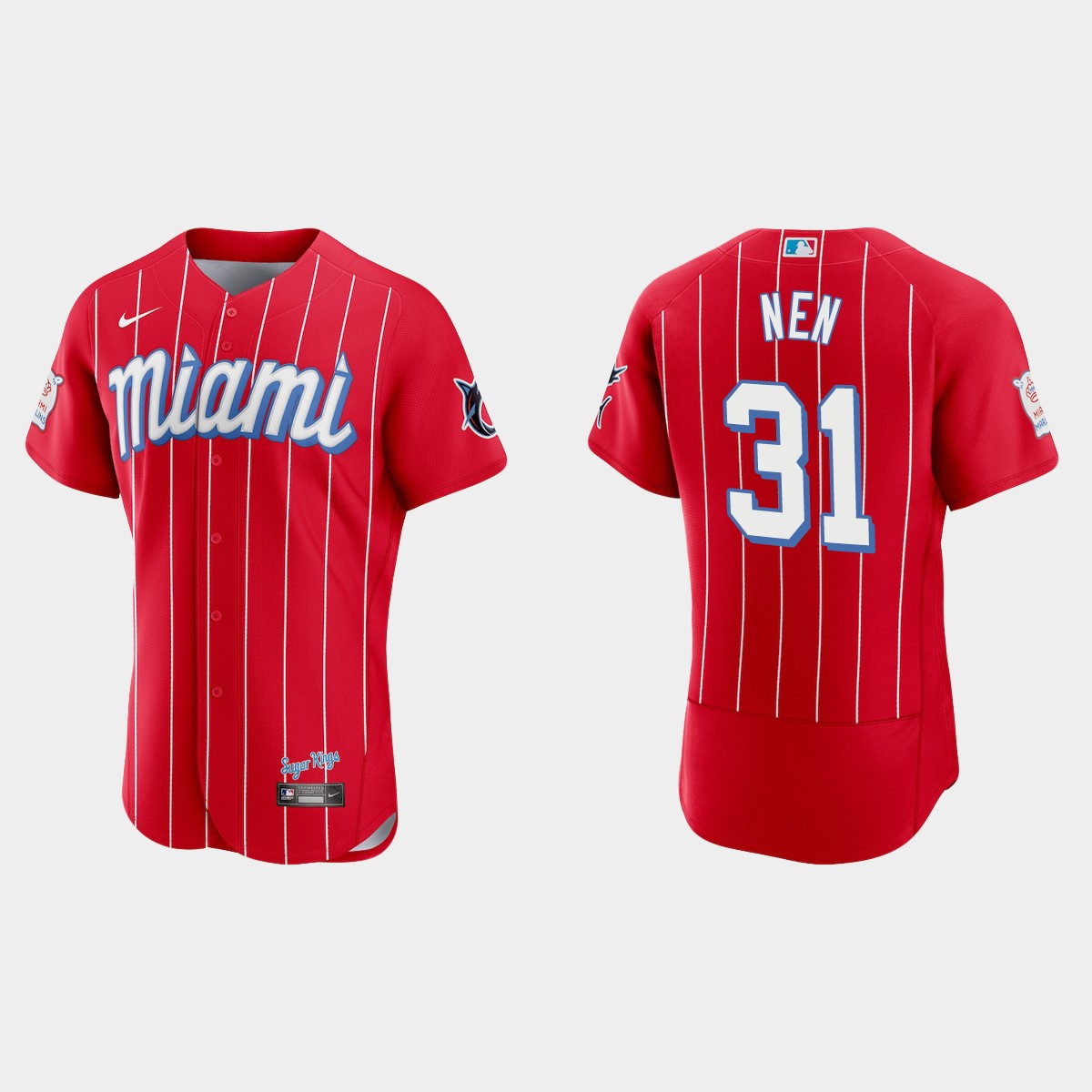 Personalized Miami Marlins #31 Robb Nen Men’s 2021 City Connect Authentic MLB Jersey Red