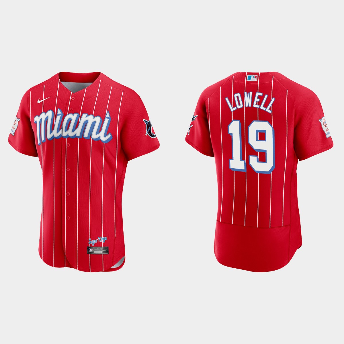Personalized Miami Marlins #19 Mike Lowell Men’s 2021 City Connect Authentic MLB Jersey Red
