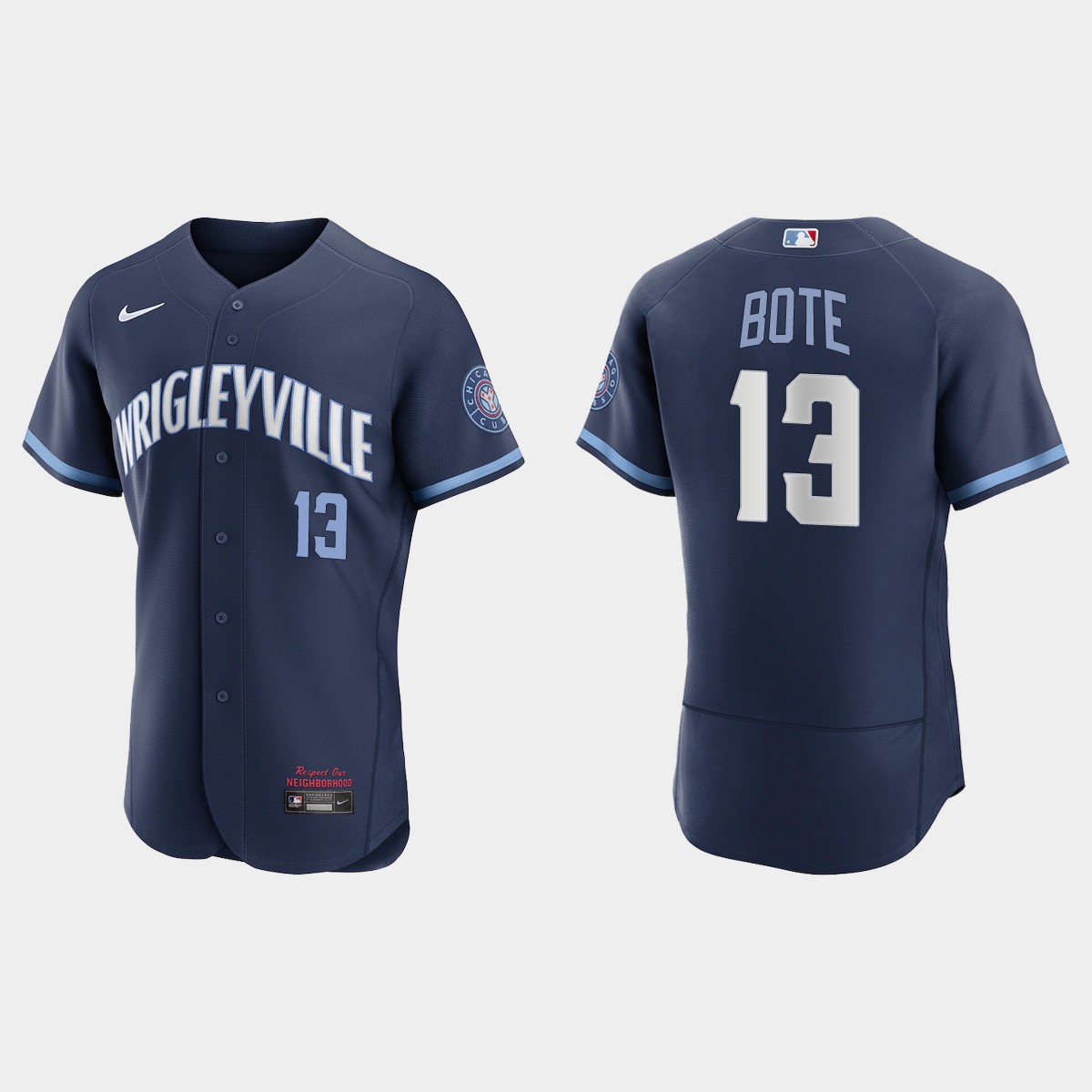Personalized Chicago Cubs #13 David Bote Men’s 2021 City Connect Authentic Navy MLB Jersey