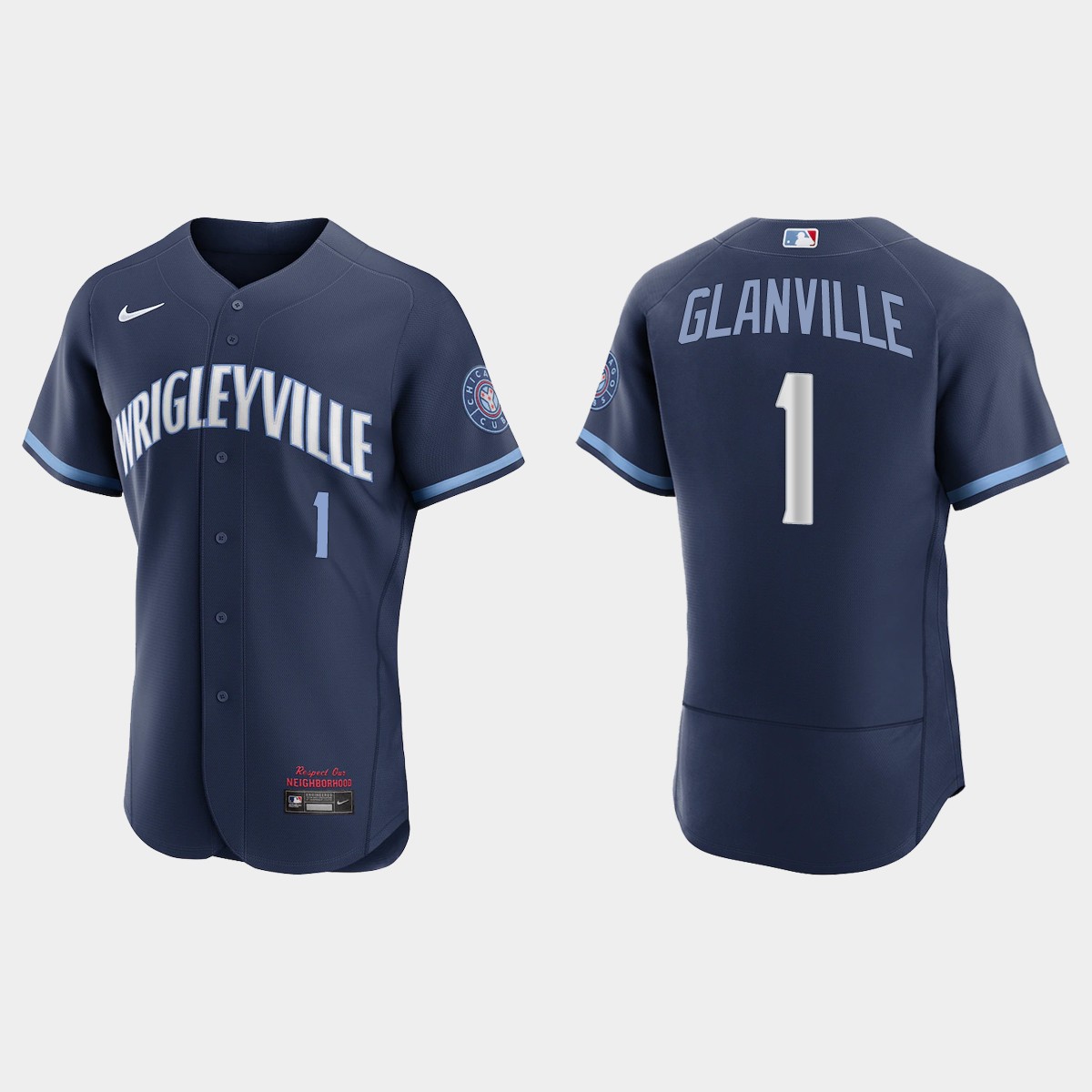 Personalized Chicago Cubs #1 Doug Glanville Men’s 2021 City Connect Authentic Navy MLB Jersey