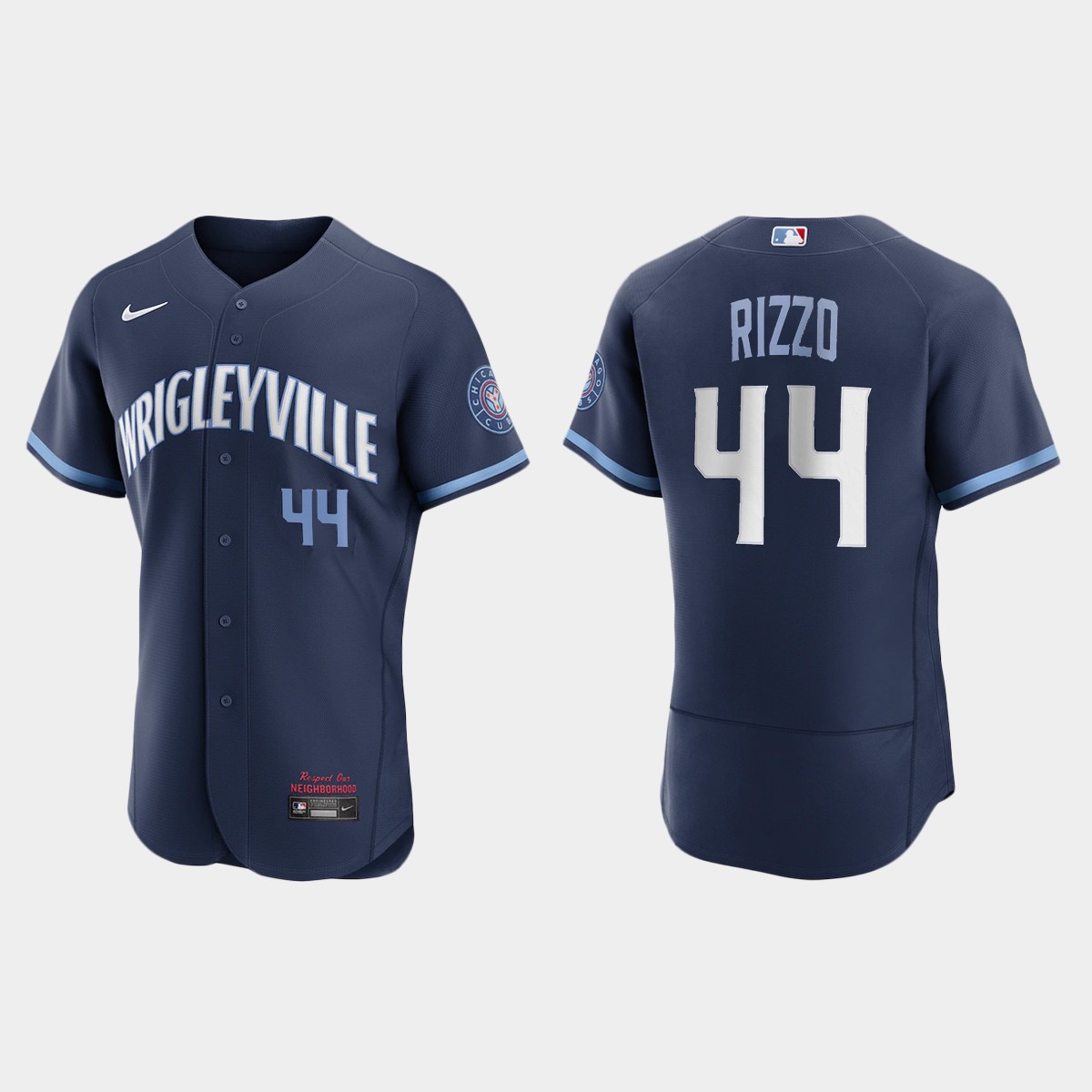 Personalized Chicago Cubs #44 Anthony Rizzo Men’s 2021 City Connect Authentic Navy MLB Jersey