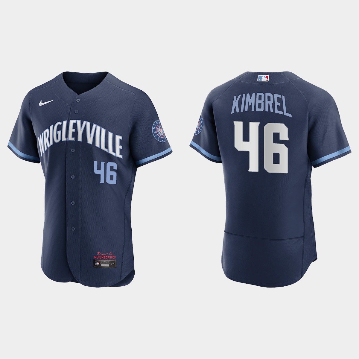 Personalized Chicago Cubs #46 Craig Kimbrel Men’s 2021 City Connect Authentic Navy MLB Jersey