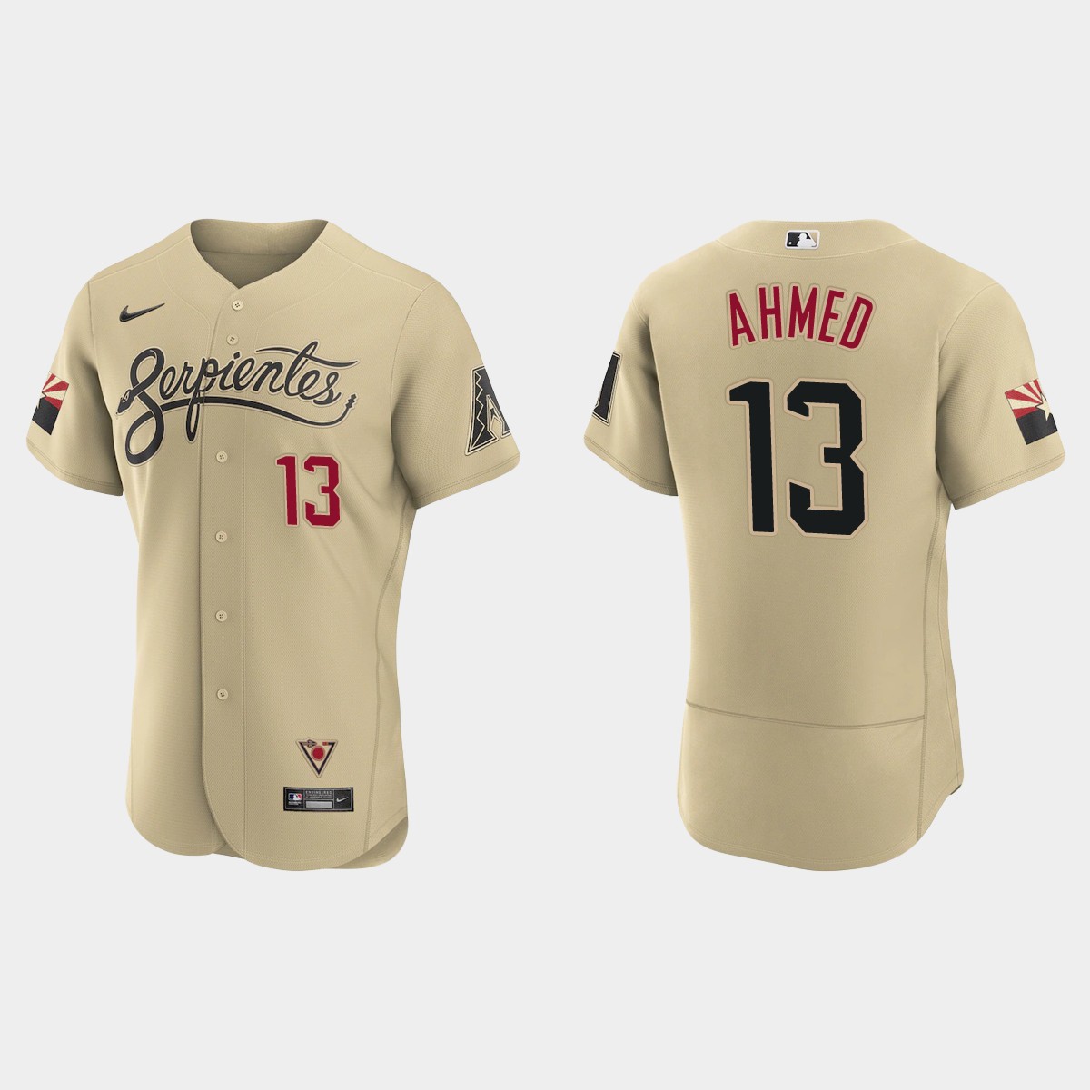 Personalized Arizona Diamondbacks #13 Nick Ahmed Men’s 2021 City Connect Authentic MLB Jersey Gold