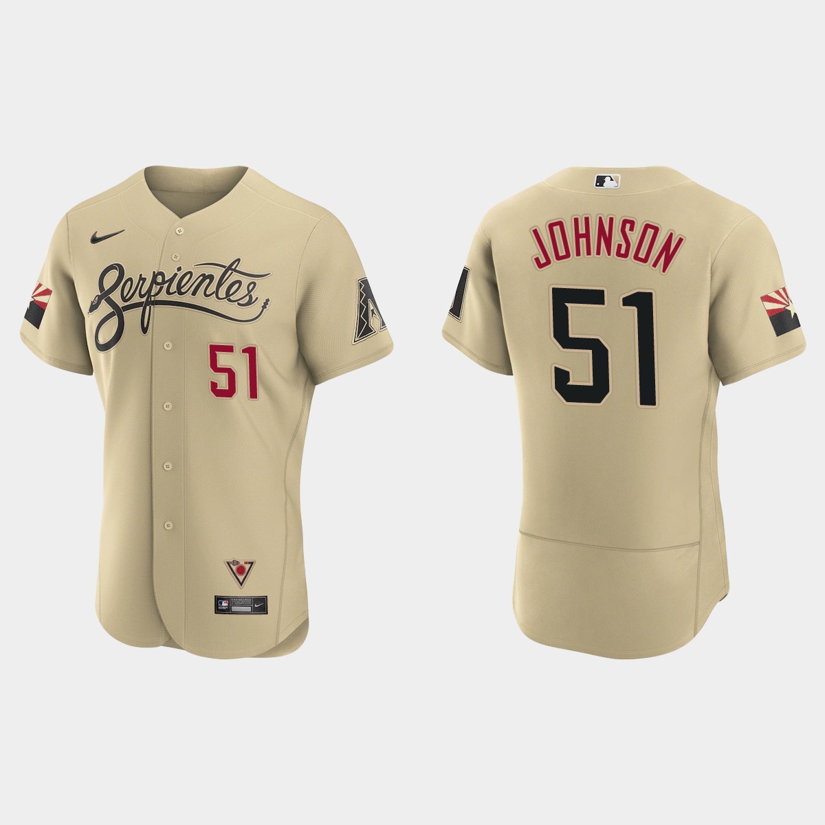 Personalized Arizona Diamondbacks #51 Randy Johnson Men’s 2021 City Connect Authentic MLB Jersey Gold
