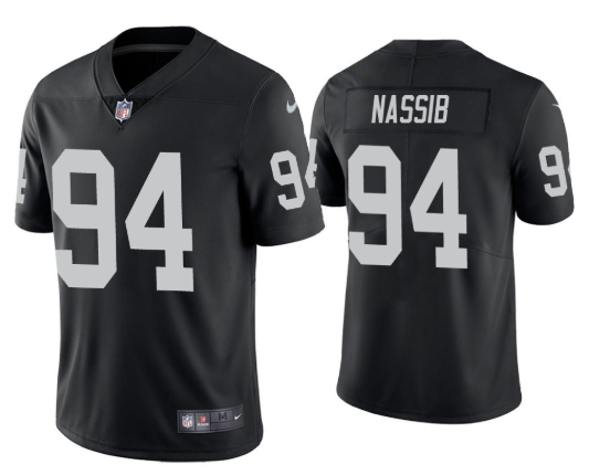Personalized Las Vegas Raiders #94 Carl Nassib Limited Black Jersey