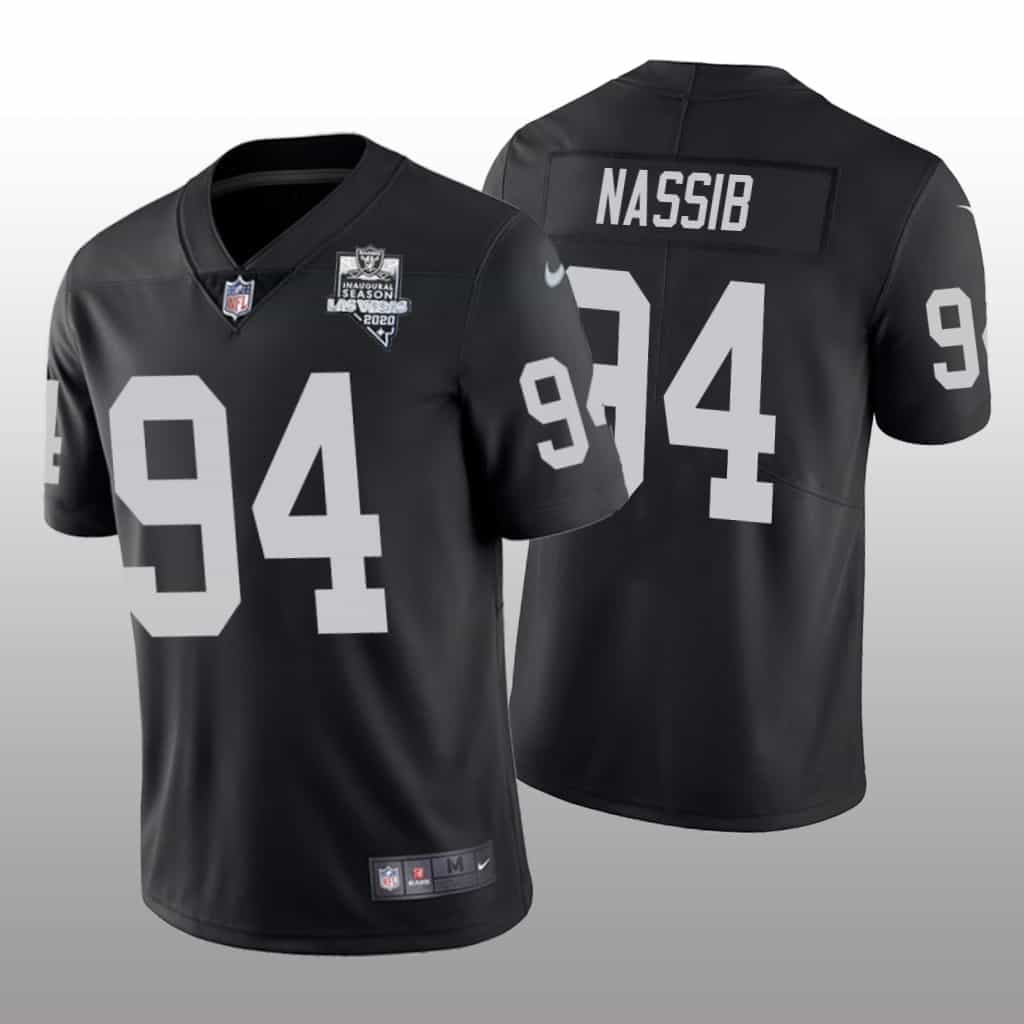 Personalized Las Vegas Raiders #4 Carl Nassib Limited Jersey Black Inaugural Jersey
