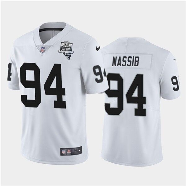 Personalized Las Vegas Raiders #94 Carl Nassib Limited Jersey White Inaugural Jersey