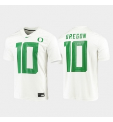 Personalized Men Oregon Ducks 10 White Game Jersey