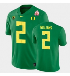 Personalized Men Oregon Ducks Devon Williams 2021 Fiesta Bowl Green Game Jersey 0A