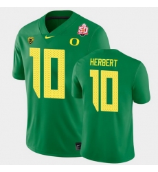 Personalized Men Oregon Ducks Justin Herbert 2021 Fiesta Bowl Green Game Jersey 0A