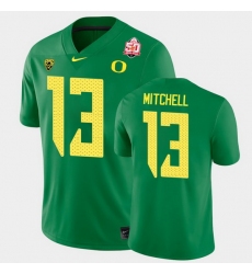 Personalized Men Oregon Ducks Dillon Mitchell 2021 Fiesta Bowl Green Game Jersey 0A