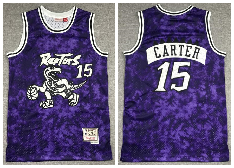 Personalized Raptors 15 Vince Carter Purple Hardwood Classics Swingman Jersey