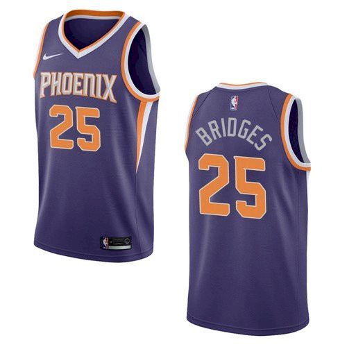 Personalized Men Phoenix Suns #25 Mikal Bridges Icon Purple Jersey