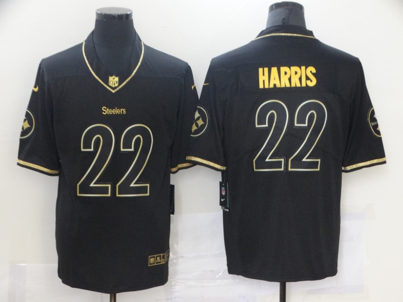 Personalized Steelers 22 Najee Harris Black Gold Untouchable Limited Jersey