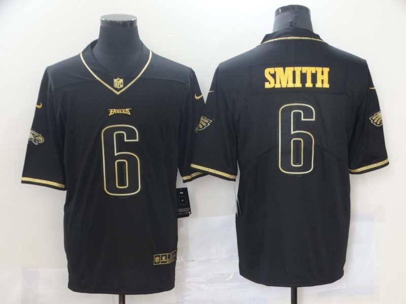 Personalized Eagles 6 DeVonta Smith Black Gold Untouchable Limited Jersey